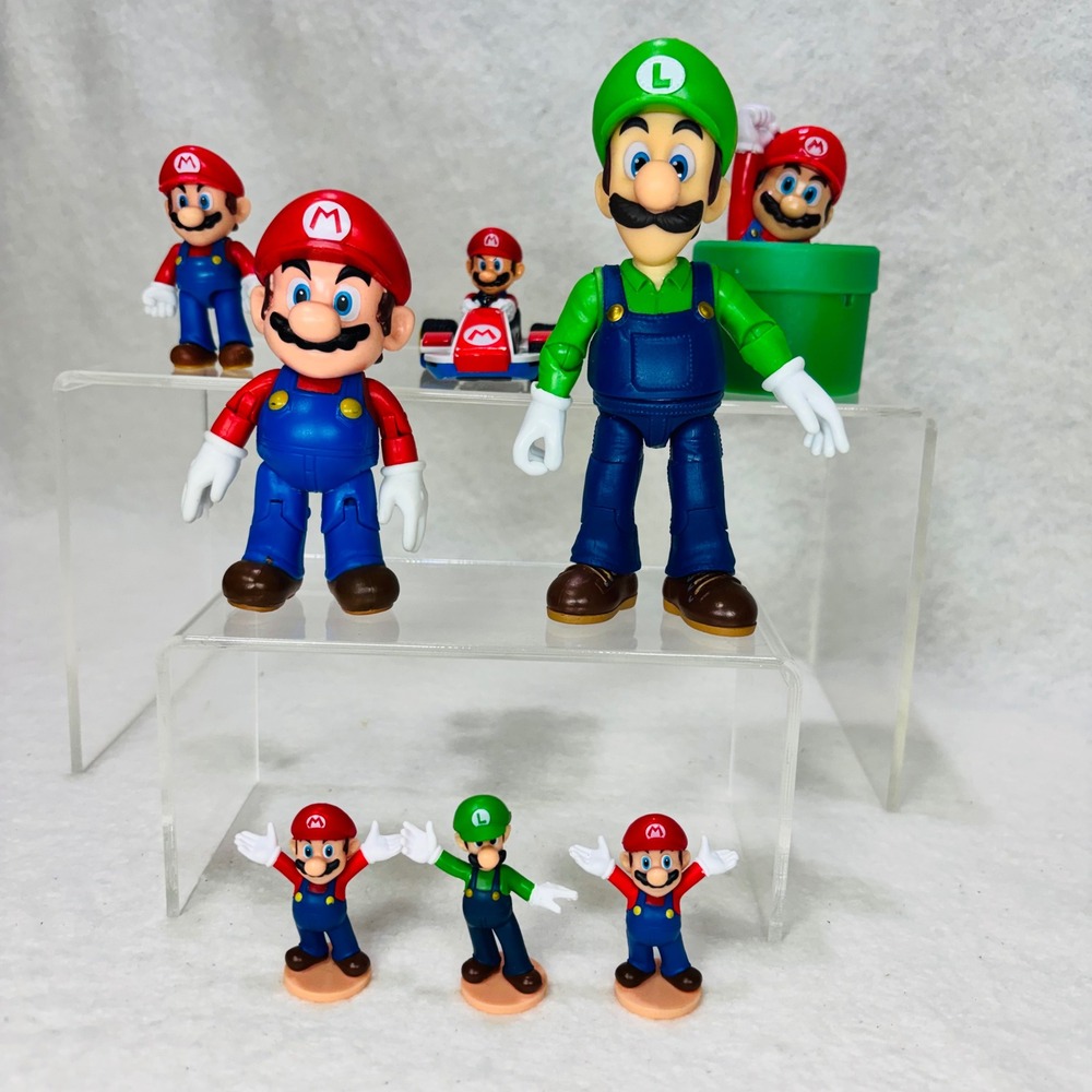 Nintendo Super Mario Luigi Action Figure Lot Mario Kart Warp Pipe Toys 8pc Set